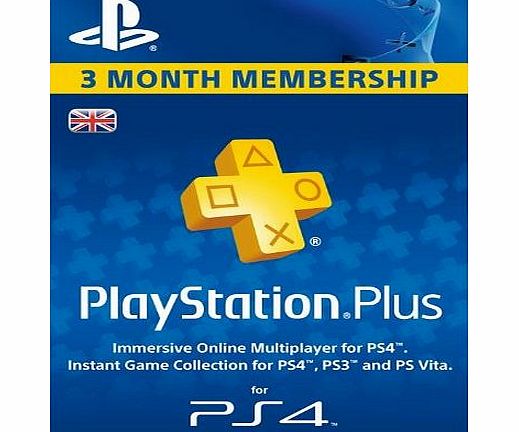 Sony PlayStation Plus 3 Month Membership [Online Game Code] PS4, PS3, PSVITA